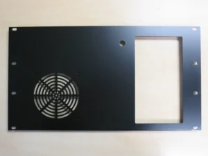 Custom 19-inch rackmount panel.in aluminium